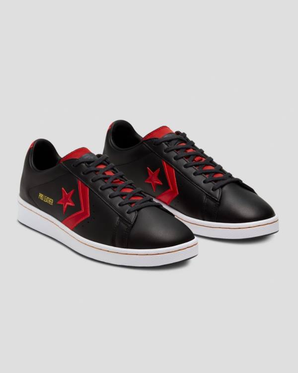 Zapatillas Bajas Converse Pro Cuero Bleeding Colours Tenis Negras | CV-568PUF