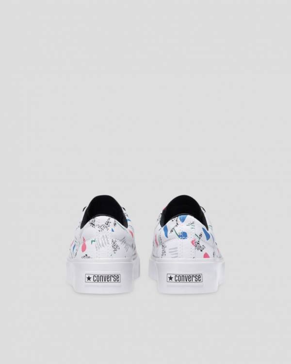 Zapatillas Bajas Converse Skid Grip 80s Archive Print Tenis Blancas | CV-758MZS