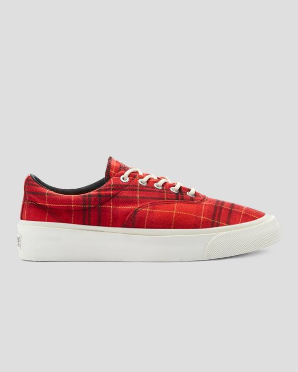 Zapatillas Bajas Converse Skidgrip Twisted Plaid Tenis Rojas | CV-342JHX