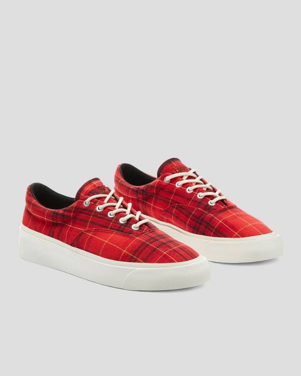 Zapatillas Bajas Converse Skidgrip Twisted Plaid Tenis Rojas | CV-342JHX